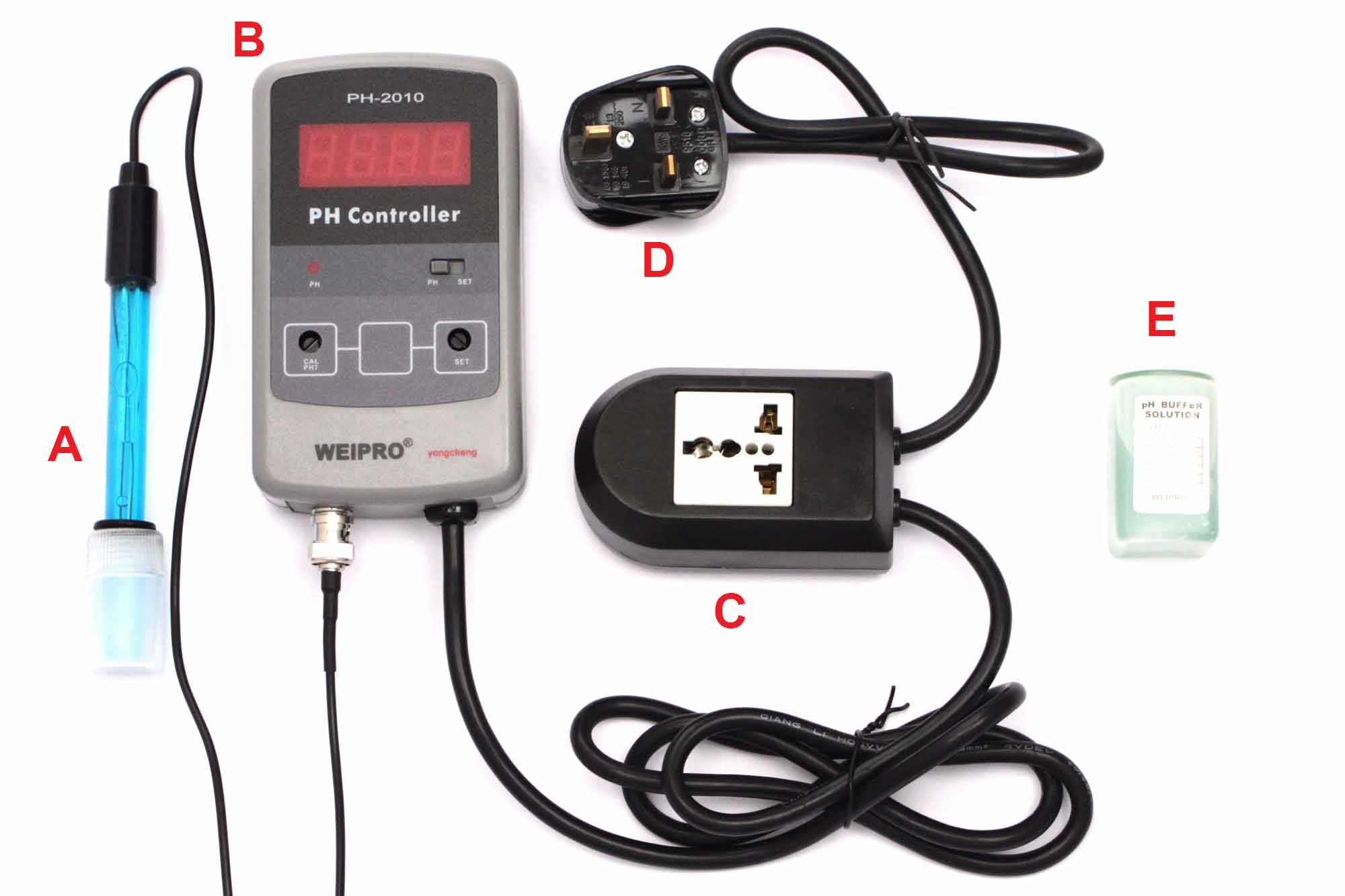 Alla delar av WEIPRO pH Controller