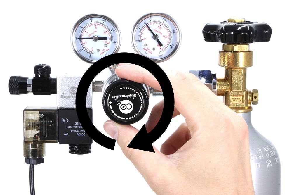 Manometer som visar cylindertrycket