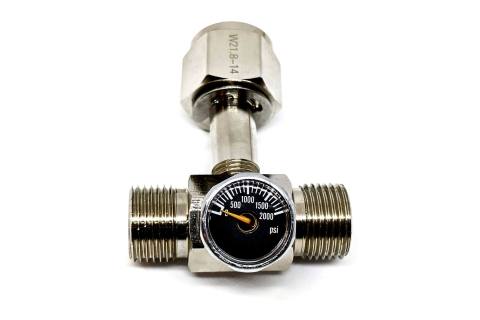 CO2 Cylinder Tvåvägs T Splitter - Fram