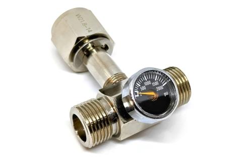 CO2 Cylinder Tvåvägs T Splitter - Sida